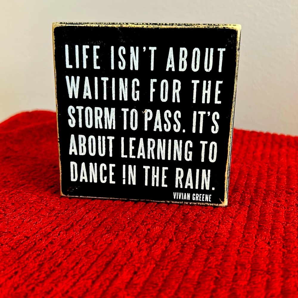 Small wooden sign with quote by Vivian Greene